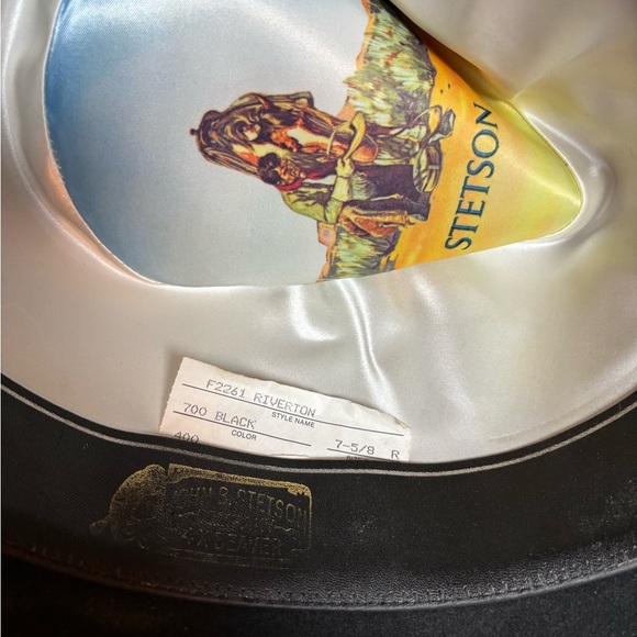 Stetson Vintage Riverton Black Western Wool Cowboy Hat Authentic Comes With Box - Picture 9 of 16